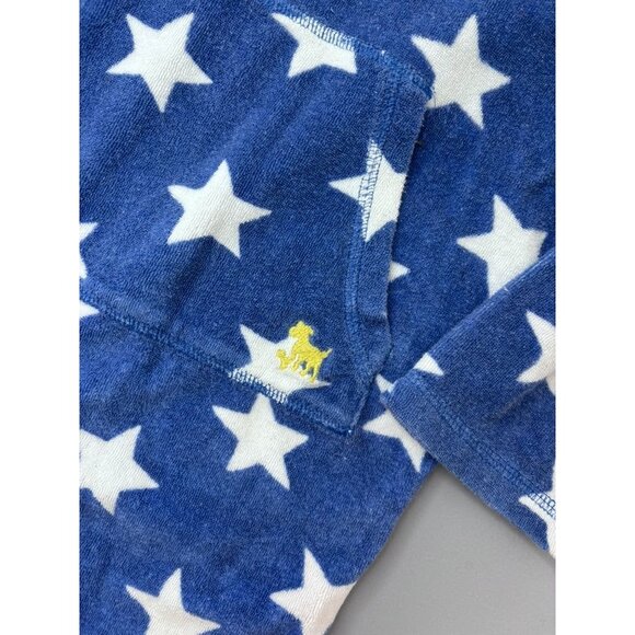 Mini Boden youth 5-6 blue star hooded terry cover up towel pullover - Picture 2 of 6